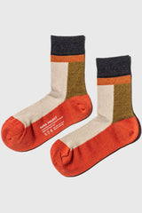 Paper Project Color Block Short Socks Orange