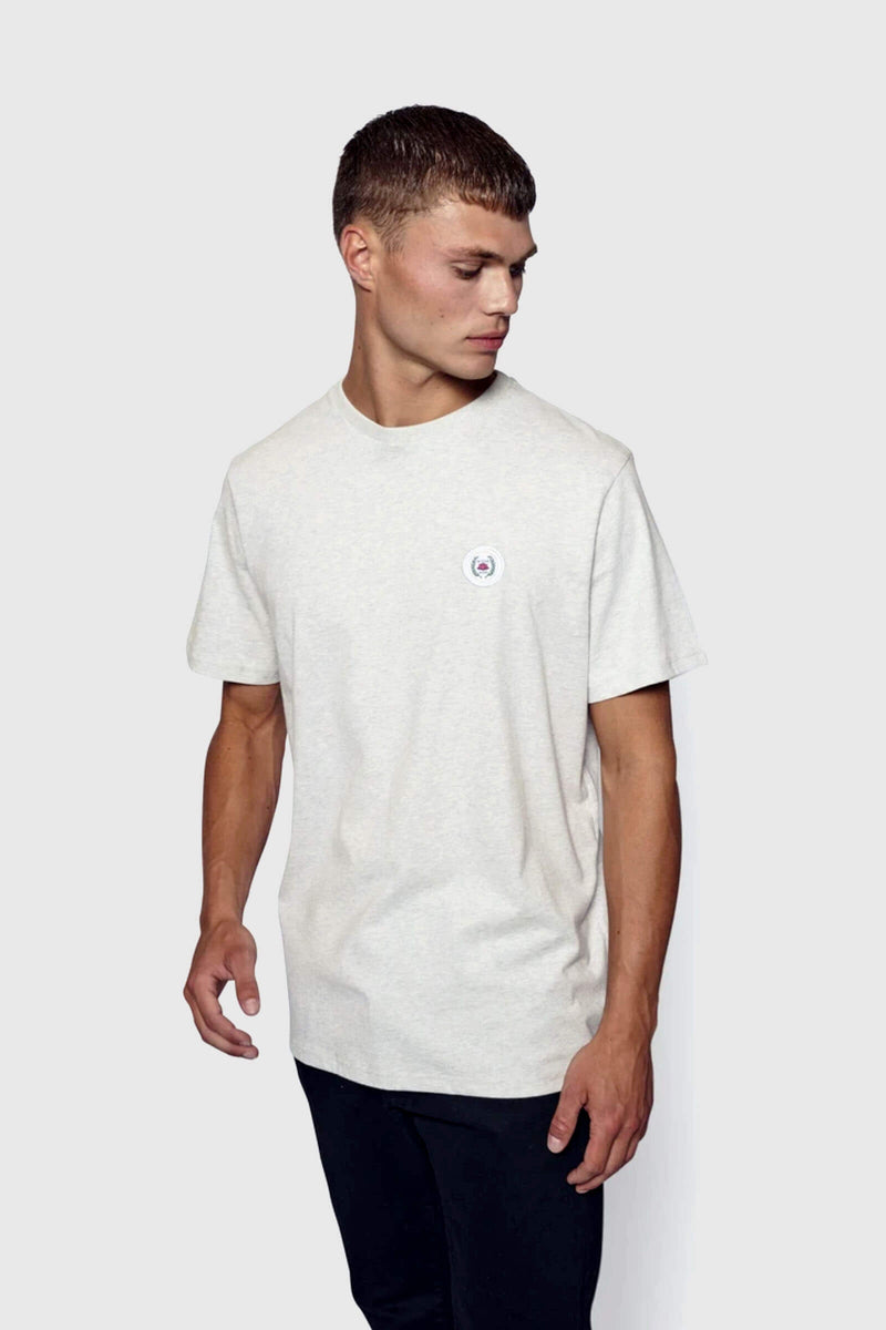 Woodbird Our Jarvis Patch T-shirt Snow Melange
